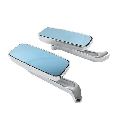 2x Chrome Blue Rearview Side Mirror For Harley For Honda For Kawasaki For Suzuki