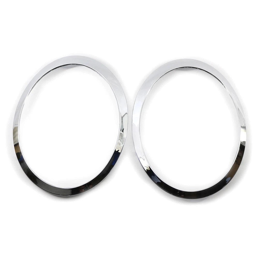 Pair Headlamp Headlight Trim Ring Fit For BMW MINI R55 R56 R57 R58 R59 Chrome