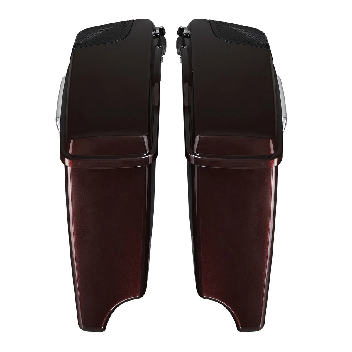 4" Stretched Saddlebags For Harley Touring 2014-23 Midnight Crimson/Vivid Black