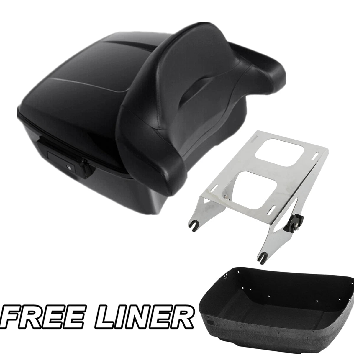 Black King Trunk Pad Mount Rack Fit For Harley Touring Electra Road Glide 14-26