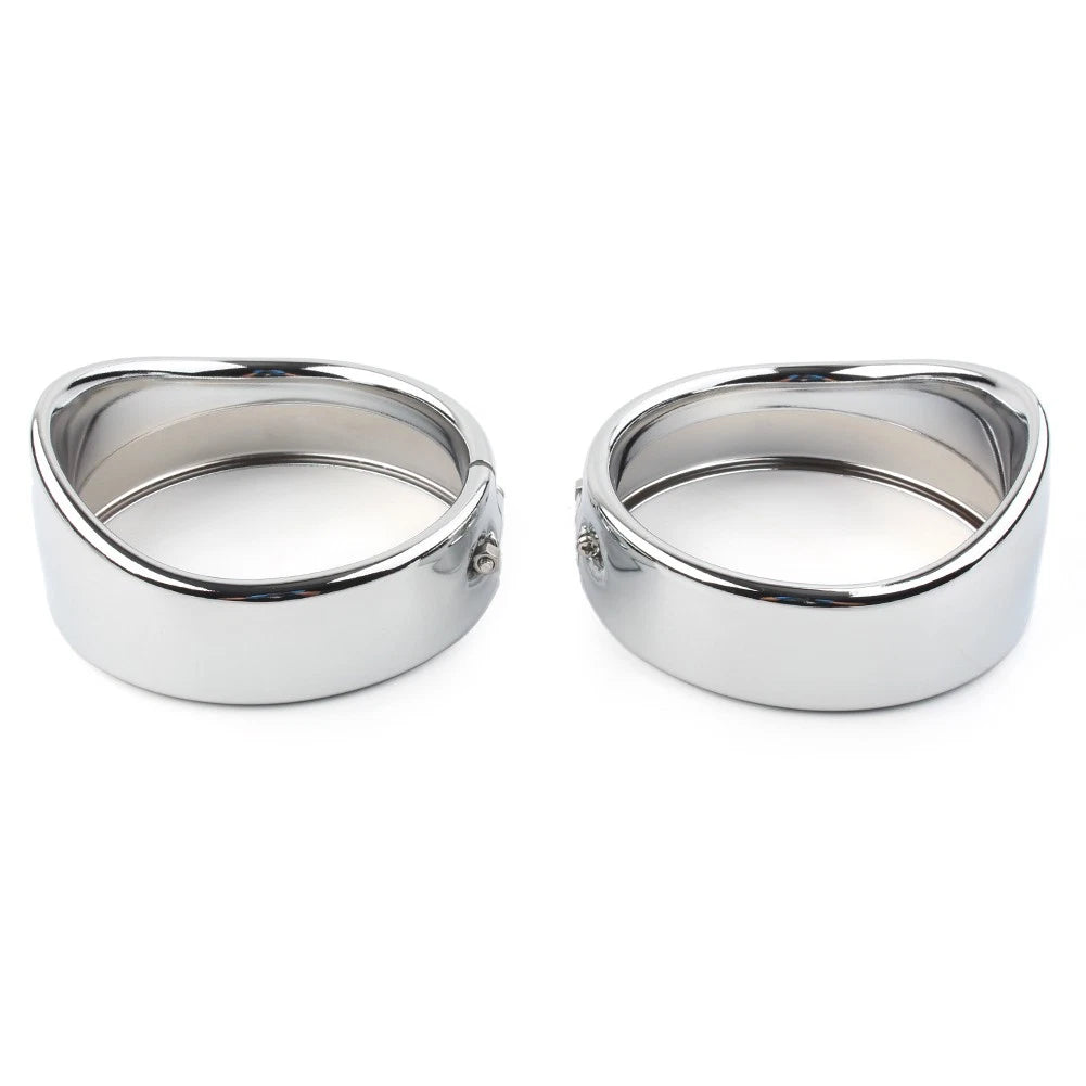 Chrome 4.5" Passing Lights Lamp Trim Ring Bezel Visor Cover For Harley FLHT FLHR