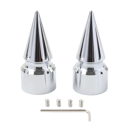 Front Axle Cap Nut Cover 3.6" For Harley Softail 07+ Dyna 08+ Street Glide Silve