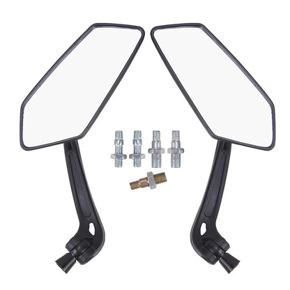 Pair Motorcycle Rearview Side Mirrors for Moped ATV Scooter Honda Suzuki Yamaha