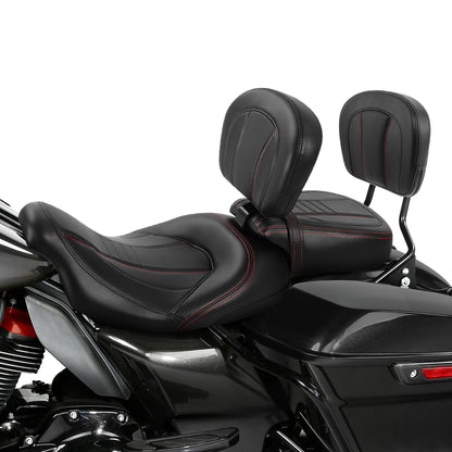Driver Passenger Seat & Backrest Pad Fit For Harley Touring Road King 2009-2023