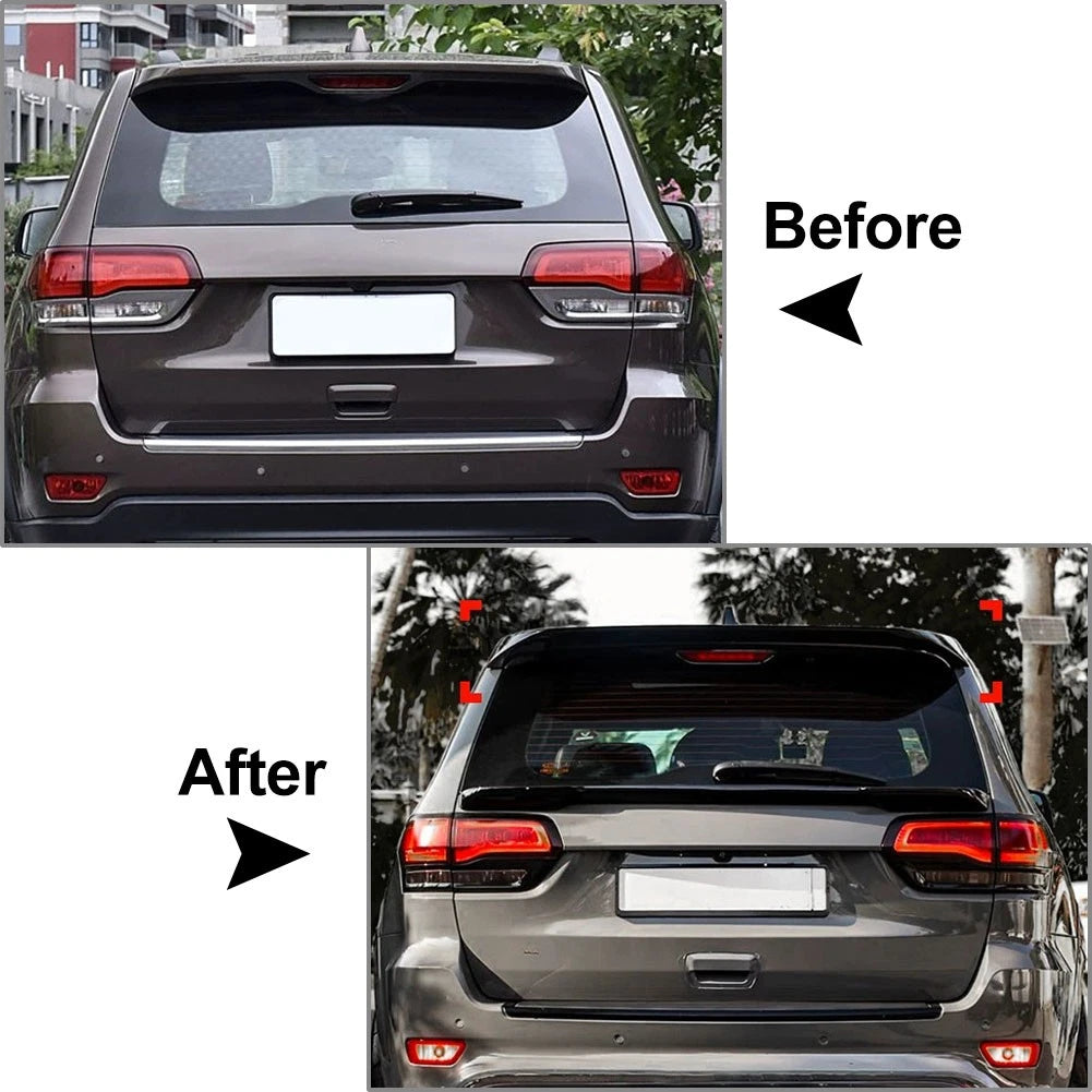 Rear Roof Top Spoiler Wing For Jeep Grand Cherokee SRT 2012-21 Carbon Fiber Blk