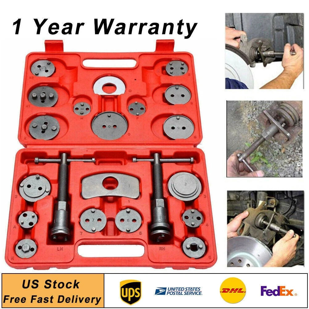 21pcs Disc Brake Caliper Wind Back Tool Brake Pad Piston Compressor Rewind