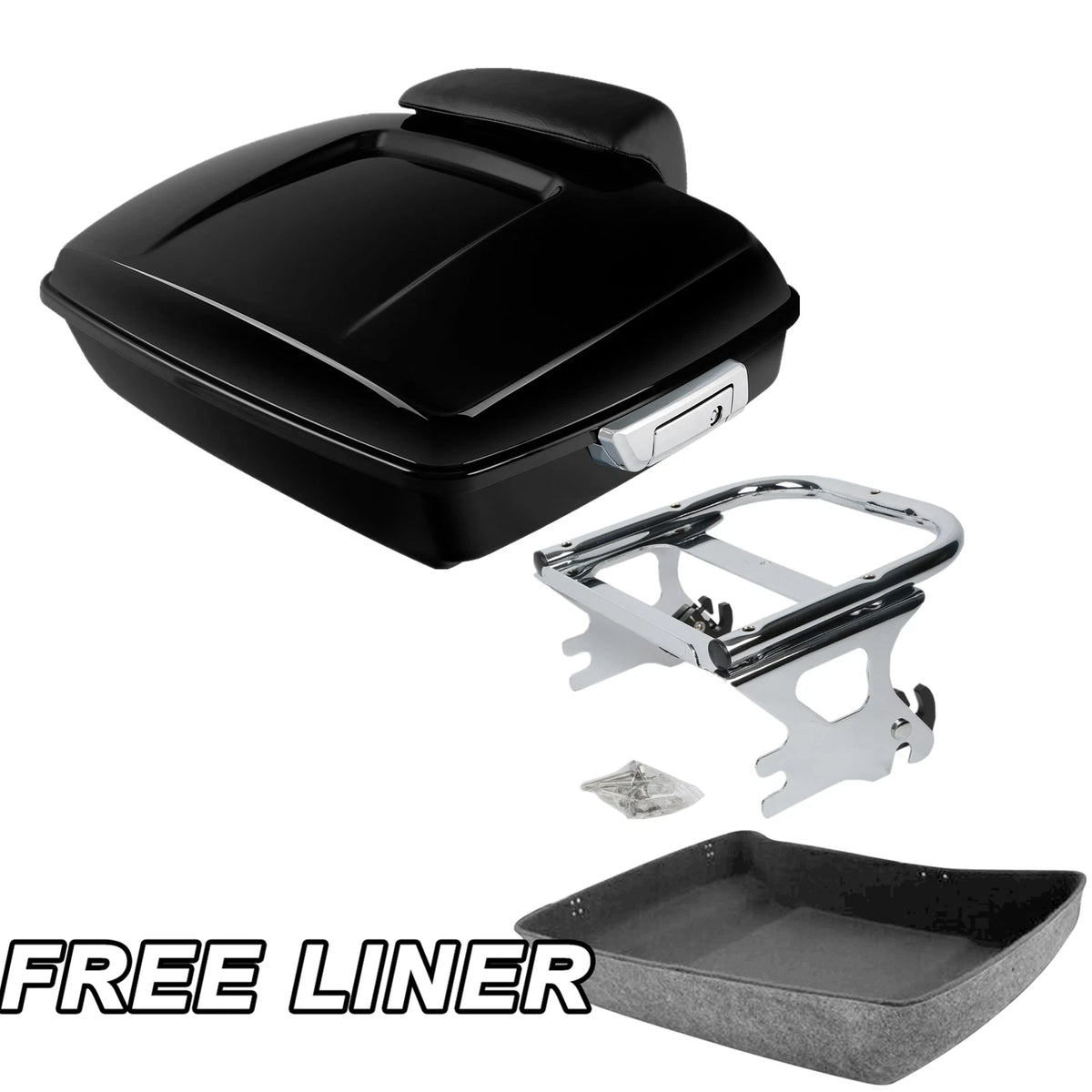 Chopped Trunk 2 Up Mount Backrest Pad Fit For Harley Touring Electra Glide 97-08