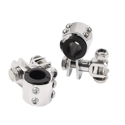 US 1" 1.25" Highway Bar Foot Pegs Mount Clamps Bracket Set For Harley Chrome