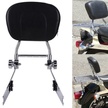Adjustable Backrest Sissy Bar Luggage Rack For Harley Dyna Super Glide 2002-2005