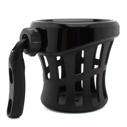Motorcycle Handlebar Cup Holder Drink W/ Mesh Basket Mount Universal Black