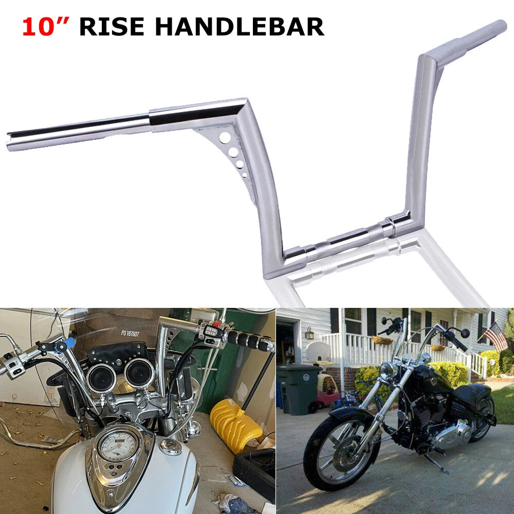 10" Rise Ape Hanger Handlebar For Harley Softail Sportster XL 883 1200 FLST FXST