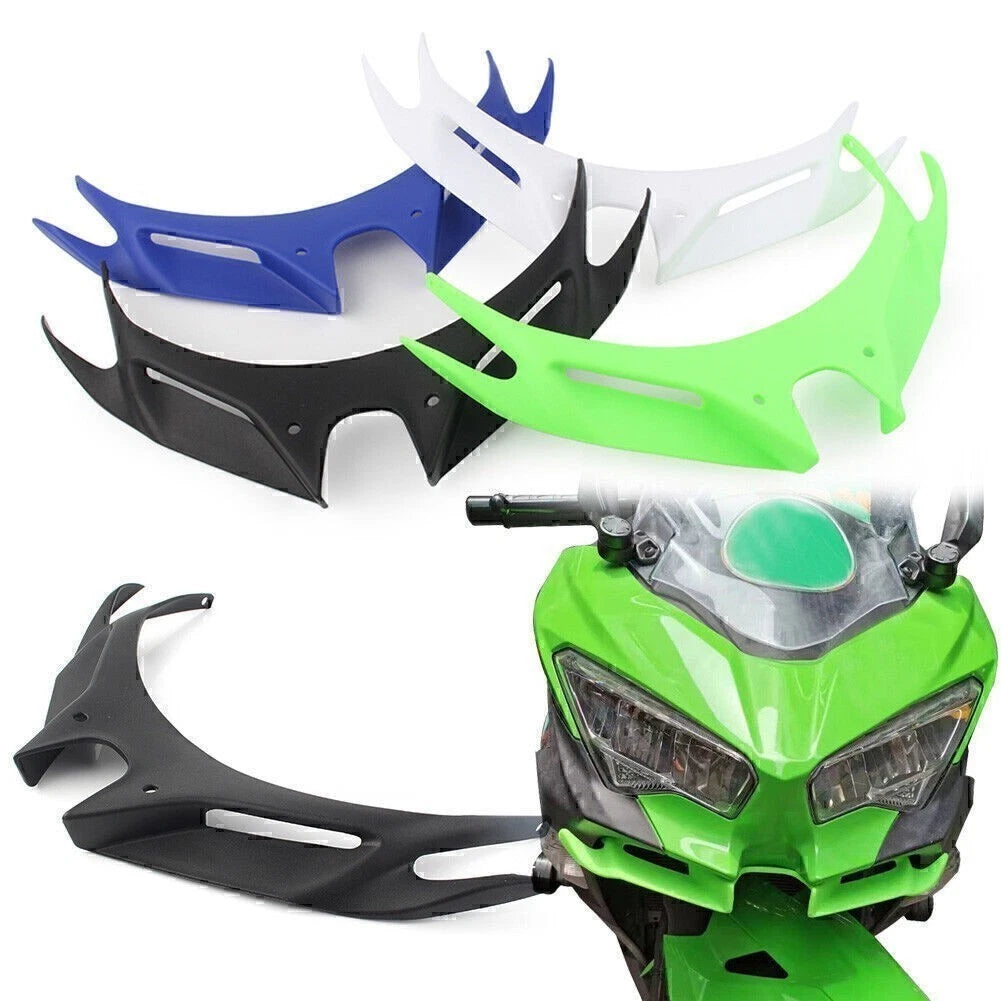 1PC Front Aerodynamic Winglet Fit Kawasaki Ninja 250 Ninja 400 2018-2023 BLK