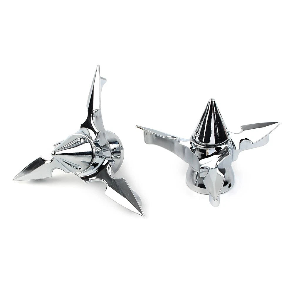 For Harley Softail Touring Chrome Spun Blade Spinning Front Axle Cap Nut Cover