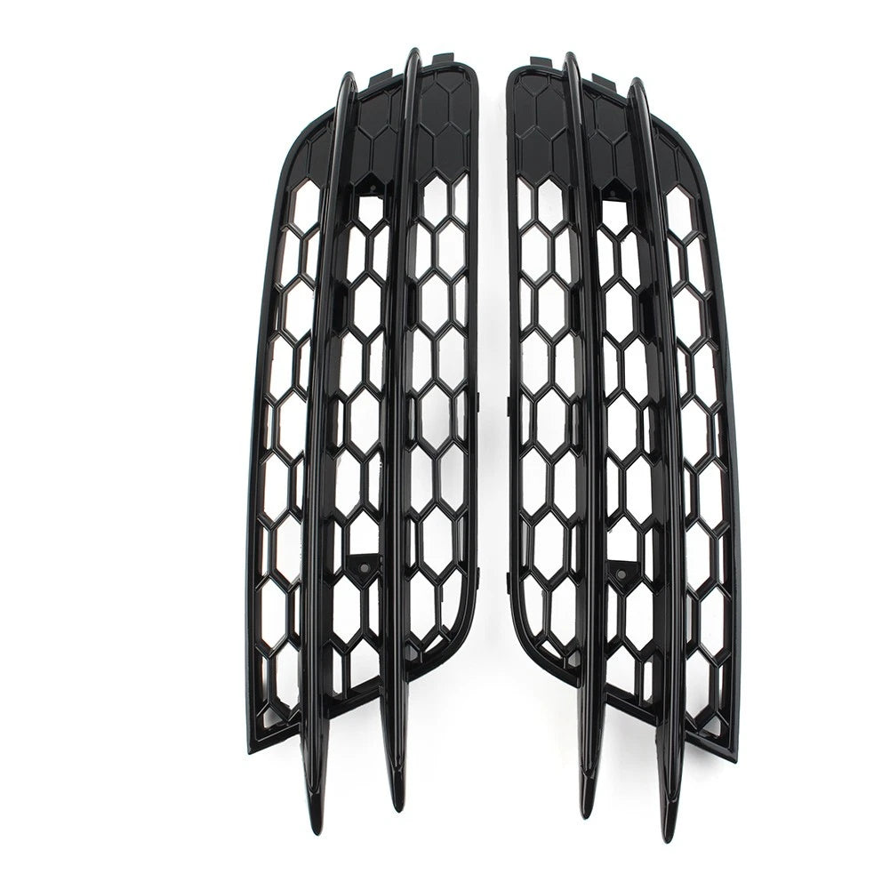 1 Pair Front Bumper Honeycomb Mesh Fog Light Grille Cover For Audi A6 C7 Sedan