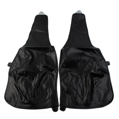 Flame Rear Trike Fender Bra Fit Harley Tri Glide Ultra Classic Black PU Leather