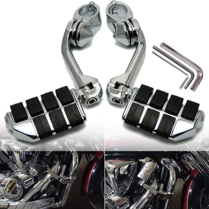 Chrome Long Highway Foot Pegs Crash Bar For Harley Cruiser Motorcycle 1-1/4"
