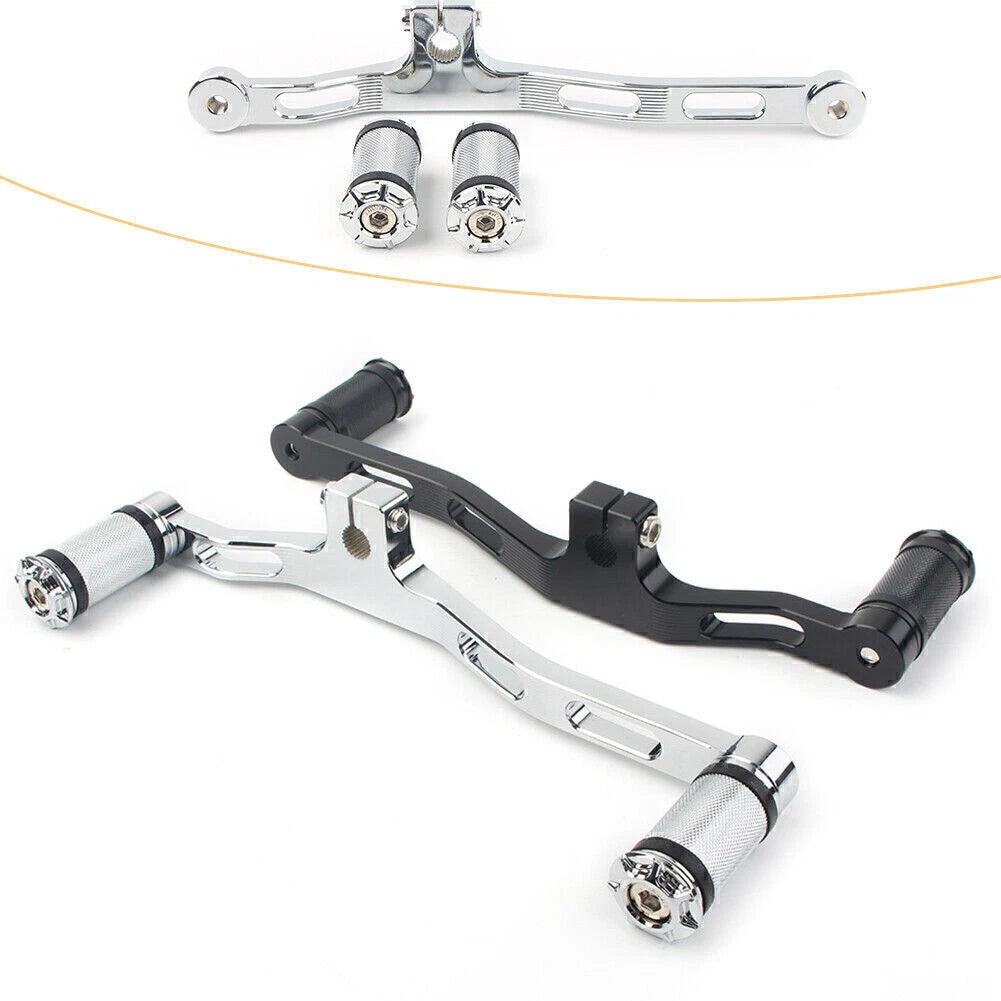 CNC Front&Rear Gear Shift Lever Chrome Fit Harley Dyna 91-17 FXD w/ Mid-Control