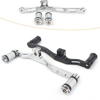 CNC Front&Rear Gear Shift Lever Chrome Fit Harley Dyna 91-17 FXD w/ Mid-Control
