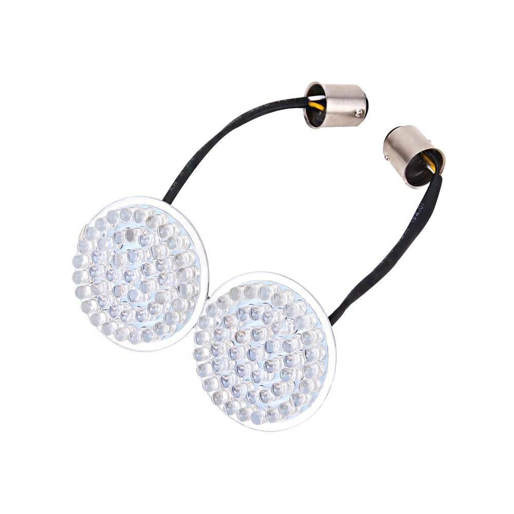 2" Bullet LED Turn Signal Lights 1157 For Harley Touring Amber/White Motorcycle
