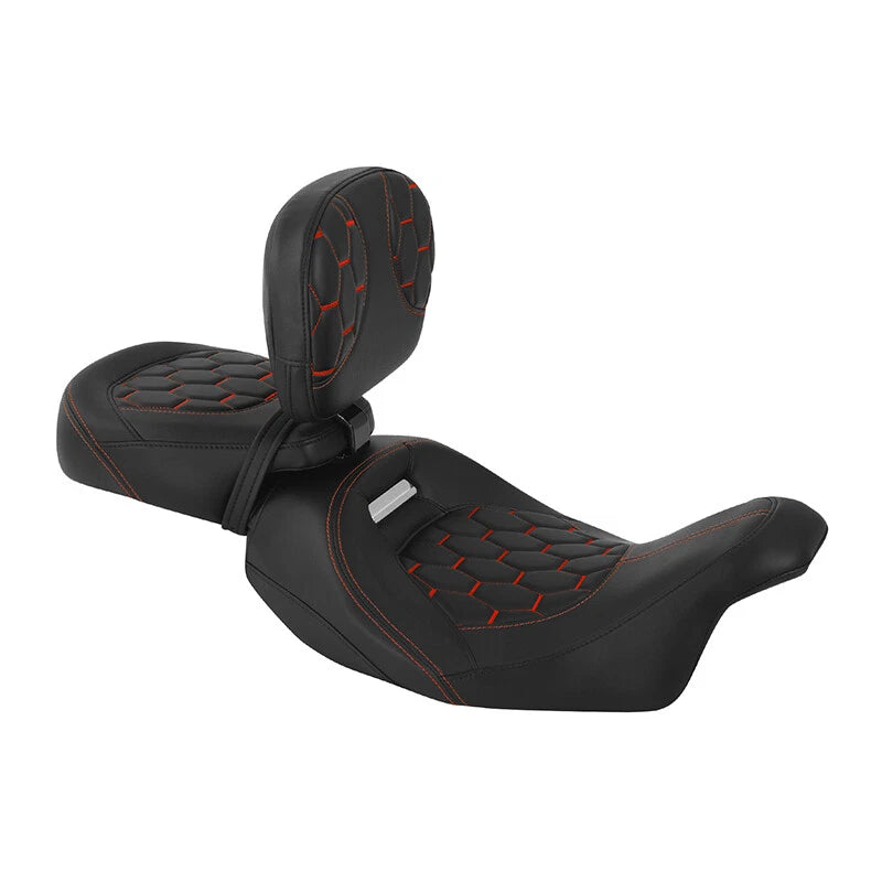 Driver Passenger Seat Rider Backrest Pad For Harley Street Road Glide 2009-23 22