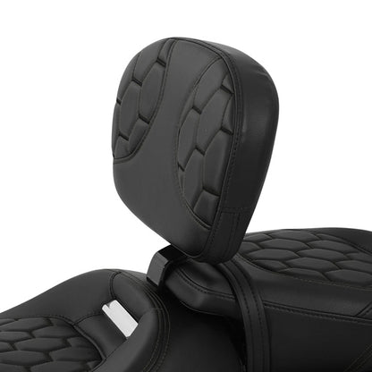 Black Front Rider Driver Backrest Pad Fit For Harley Street Road Glide 09-23 22