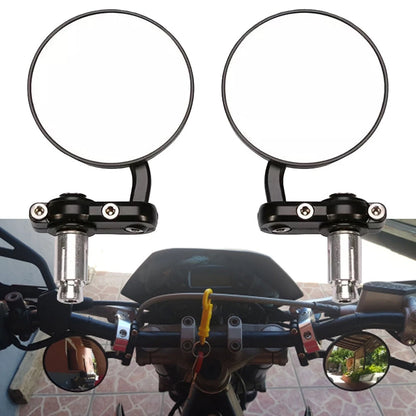 7/8" Folding Bar End Motorcycle Mirrors Aluminum Black Right and Left Cafe Racer