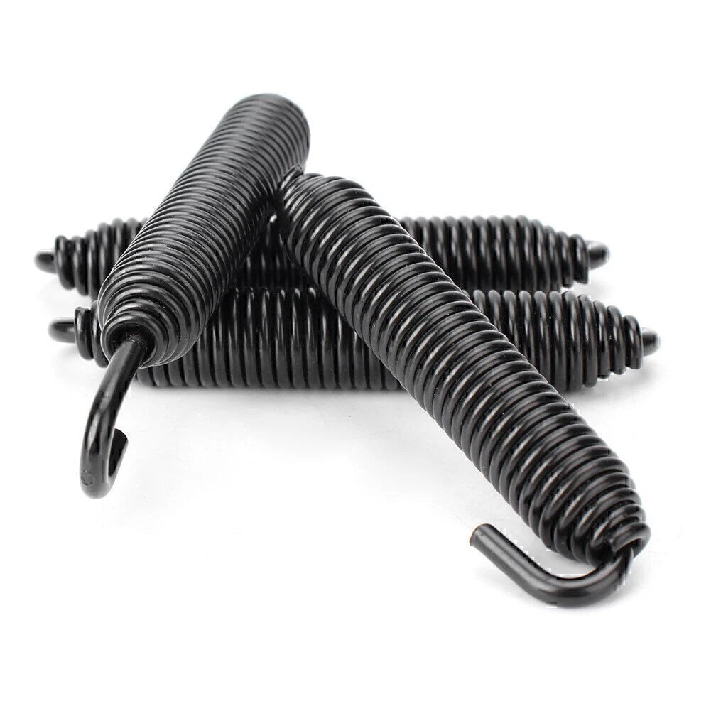 Universal Long Stainless Header Exhaust Springs Motorcycle Black US