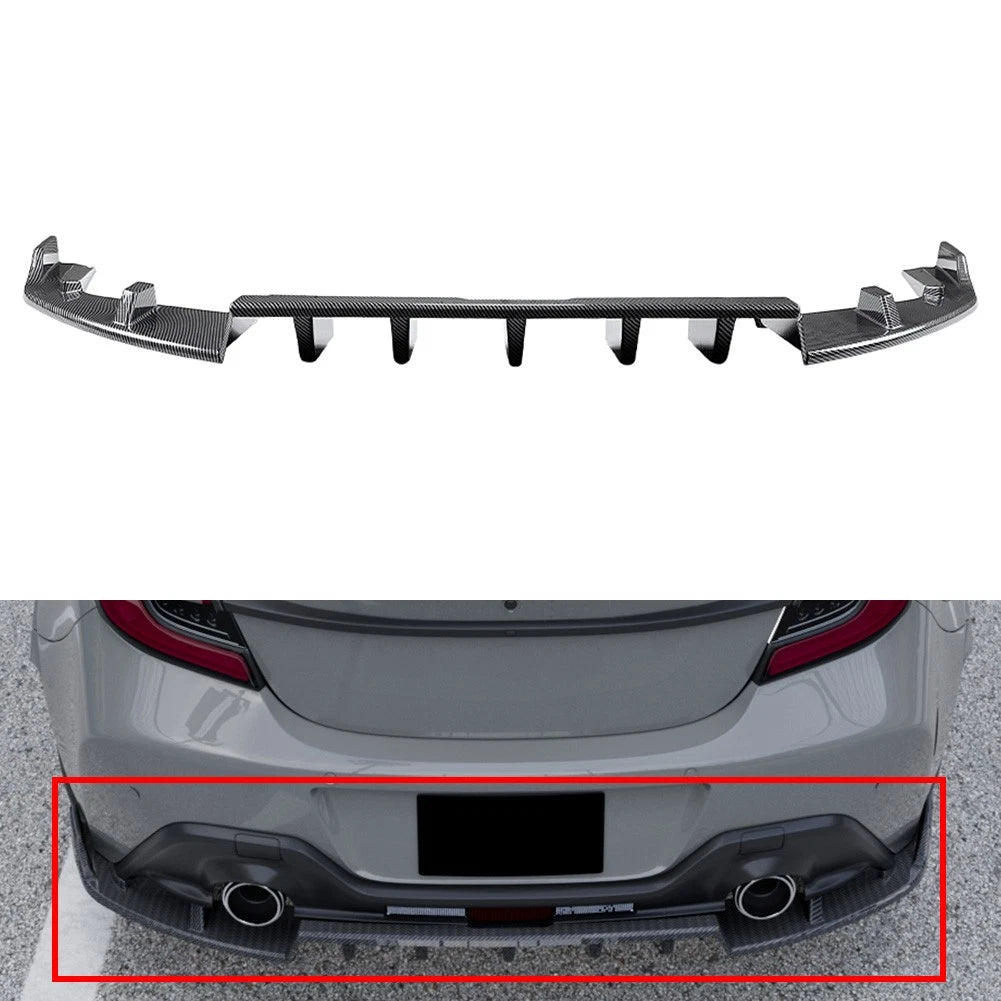 Carbon Fiber Black Rear Bumper Diffuser Lip For Subaru BRZ For Toyota GR86