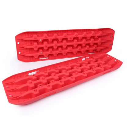 Red 2X Recovery Traction Sand Tracks Snow Mud Track Tire Ladder 4WD Off Road