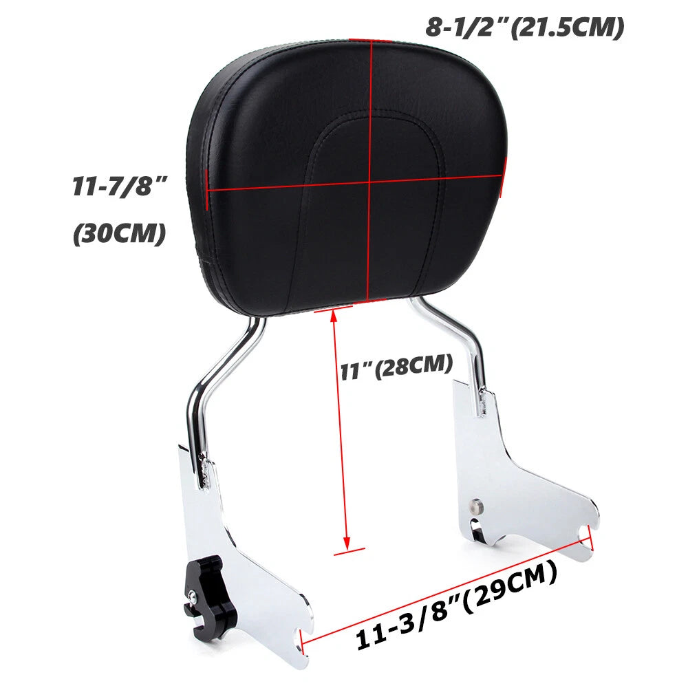 US Passenger Backrest Sissy Bar Pad For Harley Electra Glide Road King 1997-2008