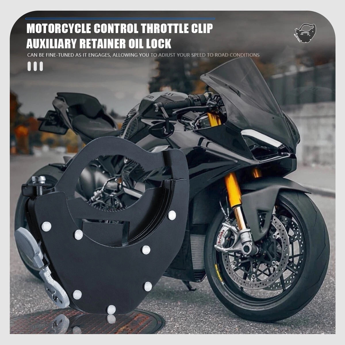 Stainless Steel Motorcycle Cruise Control Throttle Lock Assist Bottom Assist Kit