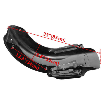 Black Hard Saddlebag LED Rear Fender Fit For Harley CVO Electra Road Glide 14-Up