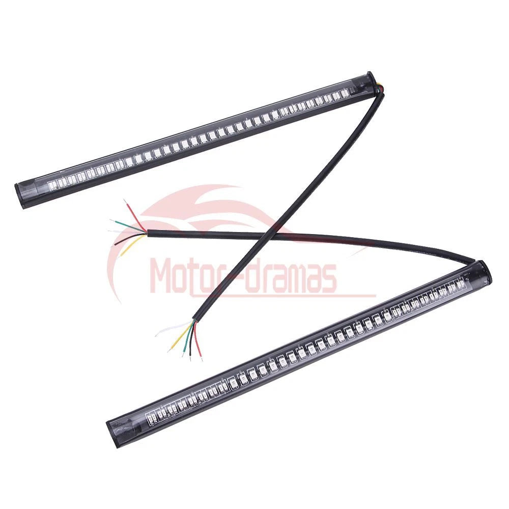 48 LED Flexible Motorcycle Light Strip Rear Tail Brake Stop Turn Signal Lamp Bar