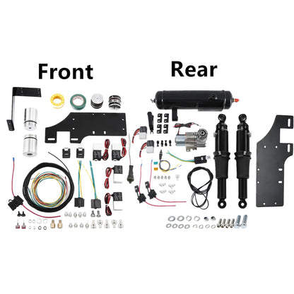 Front Air Ride Lowering Kit & Rear Suspension Tank Fit For Harley Touring 14-24