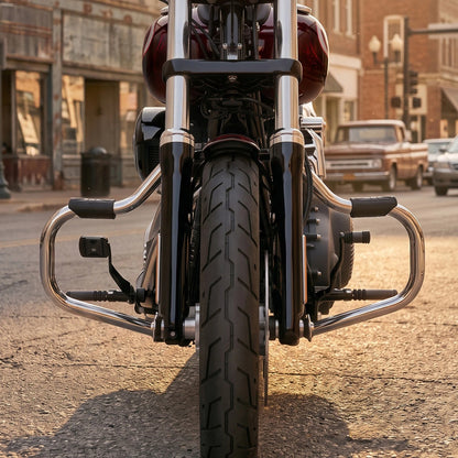 Chrome 1 1/4" Highway Engine Guard Crash Bar For Harley Dyna Glide Fat Bob FXDB