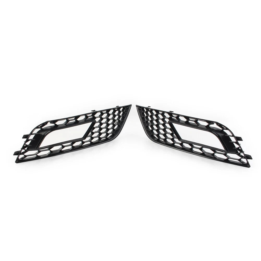 Front Fog Light Honeycomb Hex Mesh Grill Cover For Audi A4 B8.5 2013-2016 Black