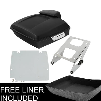 Chopped Trunk Backrest Pad Mount Rack Plate Fit For Harley Road Glide 2014-Up 15