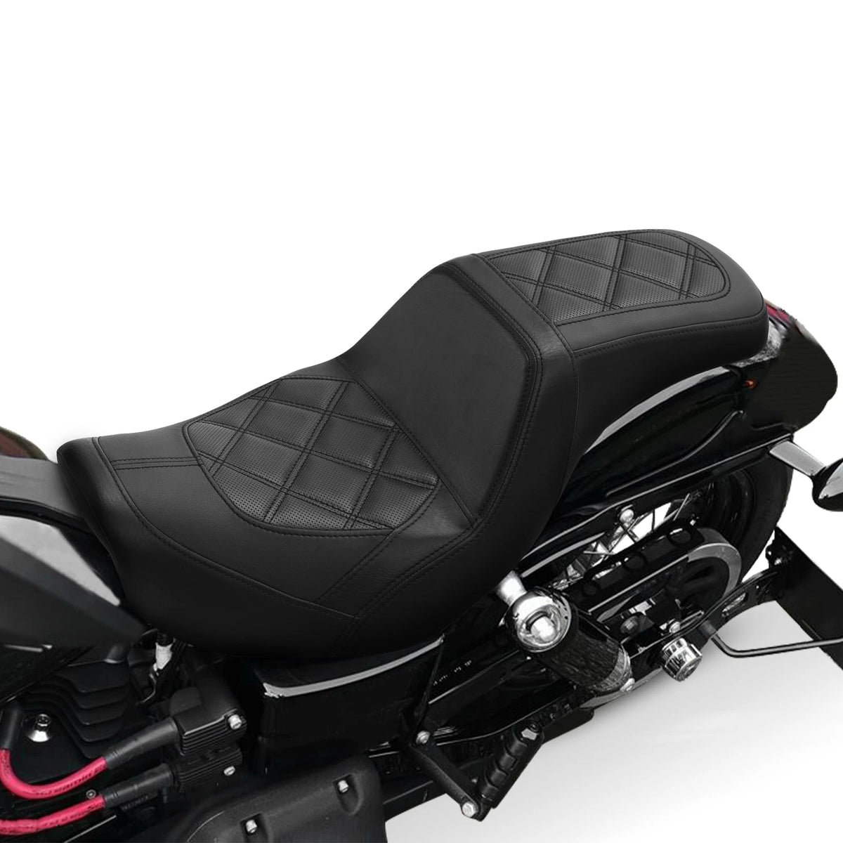 Two-Up Driver Passenger Gel Seat Fit For Harley Super Glide Custom FXDC 2006-17