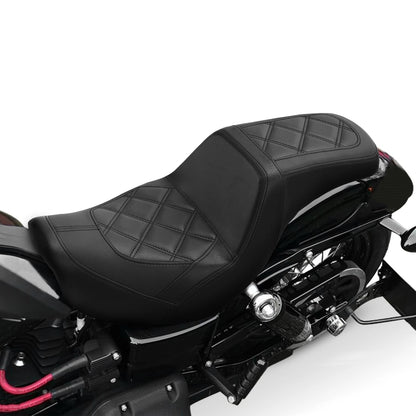 Two-Up Driver Passenger Gel Seat Fit For Harley Super Glide Custom FXDC 2006-17