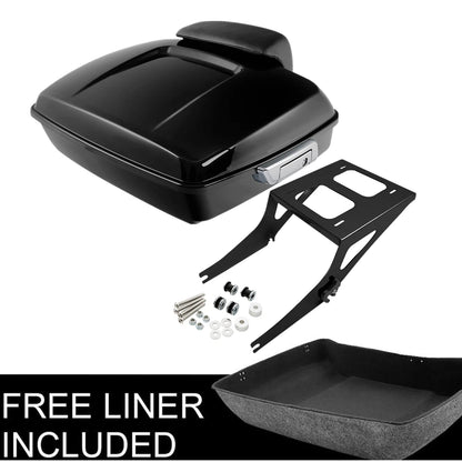 Chopped Trunk Backrest Pad Mount Rack Docking Kit Fit For Harley Fat Boy 2008-16