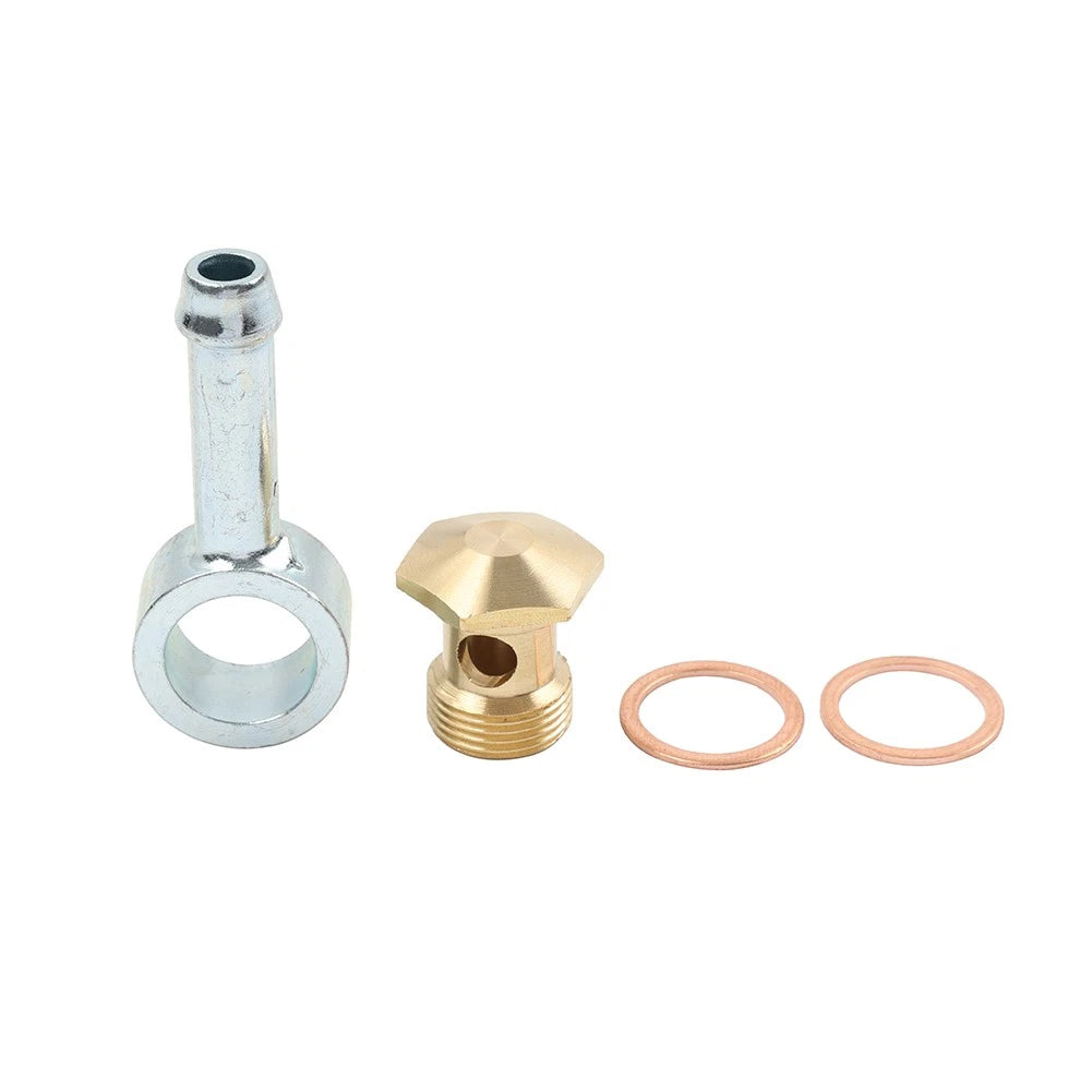 9/16-24 to 5/16" Banjo Fuel Bowl Inlet Fitting Swivel Barb For 26-25