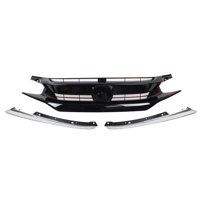 1 Set Front Upper Grille Grill For Honda Civic Coupe Sedan 2016-2018 US Stock