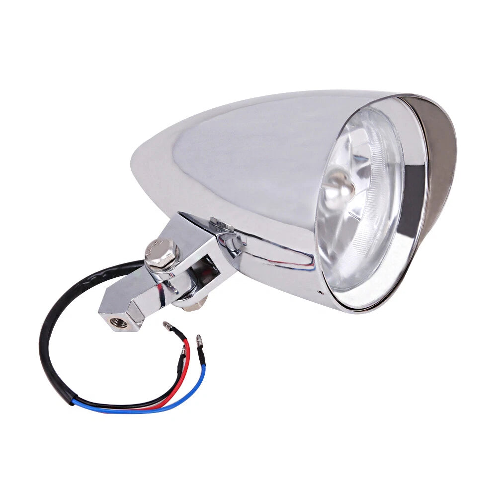 Chrome 4.5" Bullet Headlight For Harley Sportster Dyna Softail FXR FXST Chopper