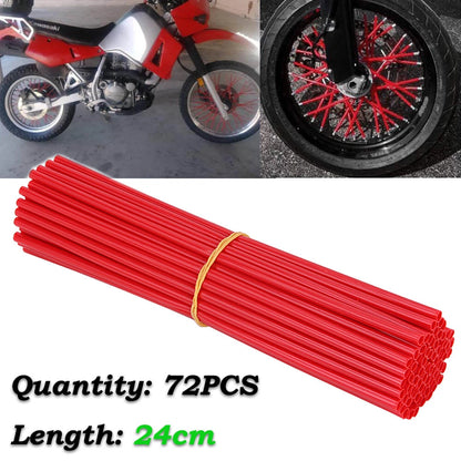 72Pcs Dirt Bike Spoke Covers Skins Wrap Wheel Rims Guard Protector Motorcycle RD