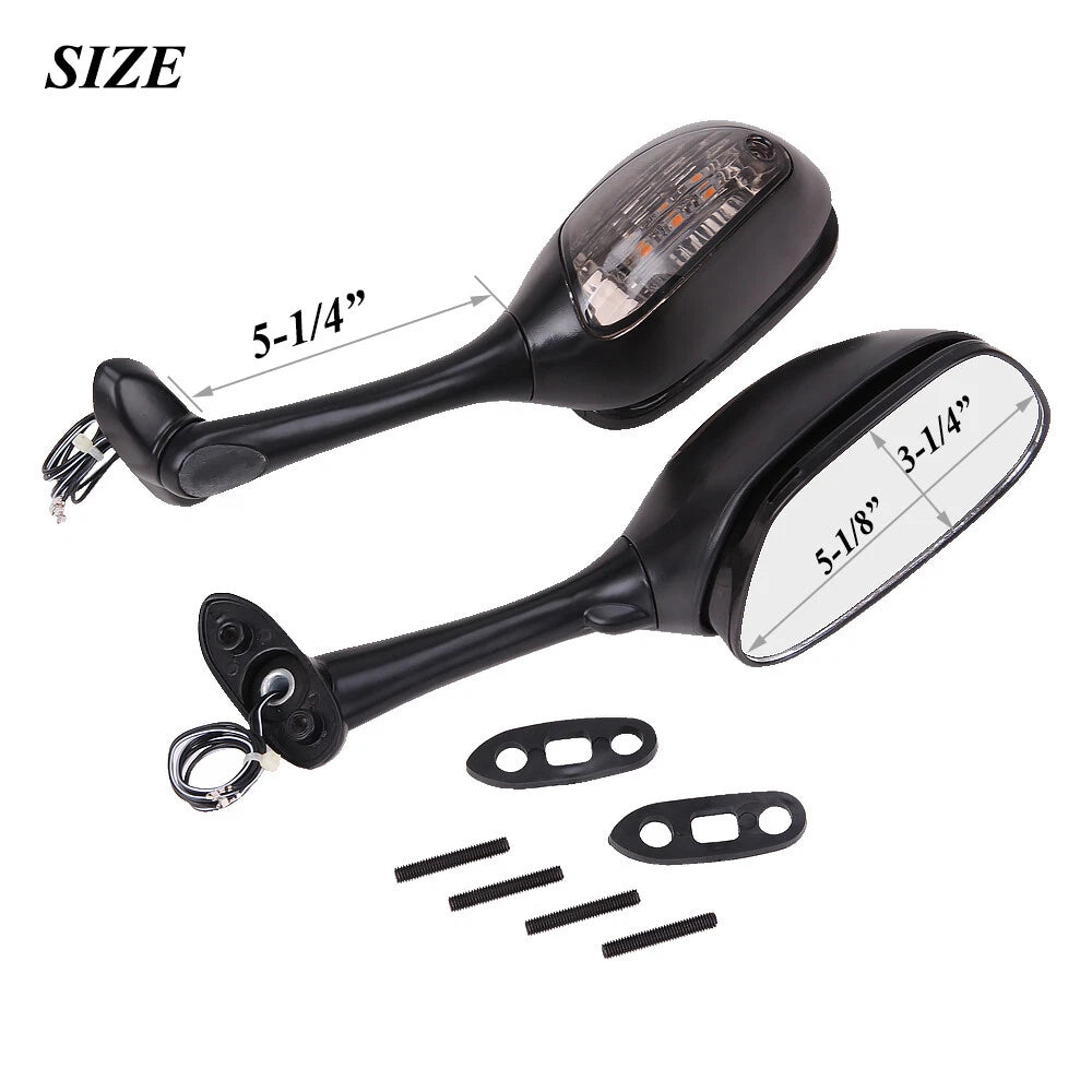 Rear View Mirrors LED Turn Signals For Suzuki GSXR600 GSXR750 2006-2015 GSXR1000