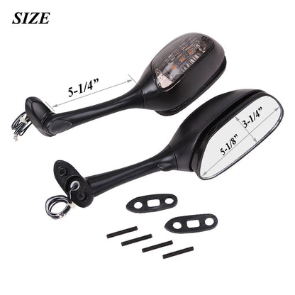 Rear View Mirrors LED Turn Signals For Suzuki GSXR600 GSXR750 2006-2015 GSXR1000