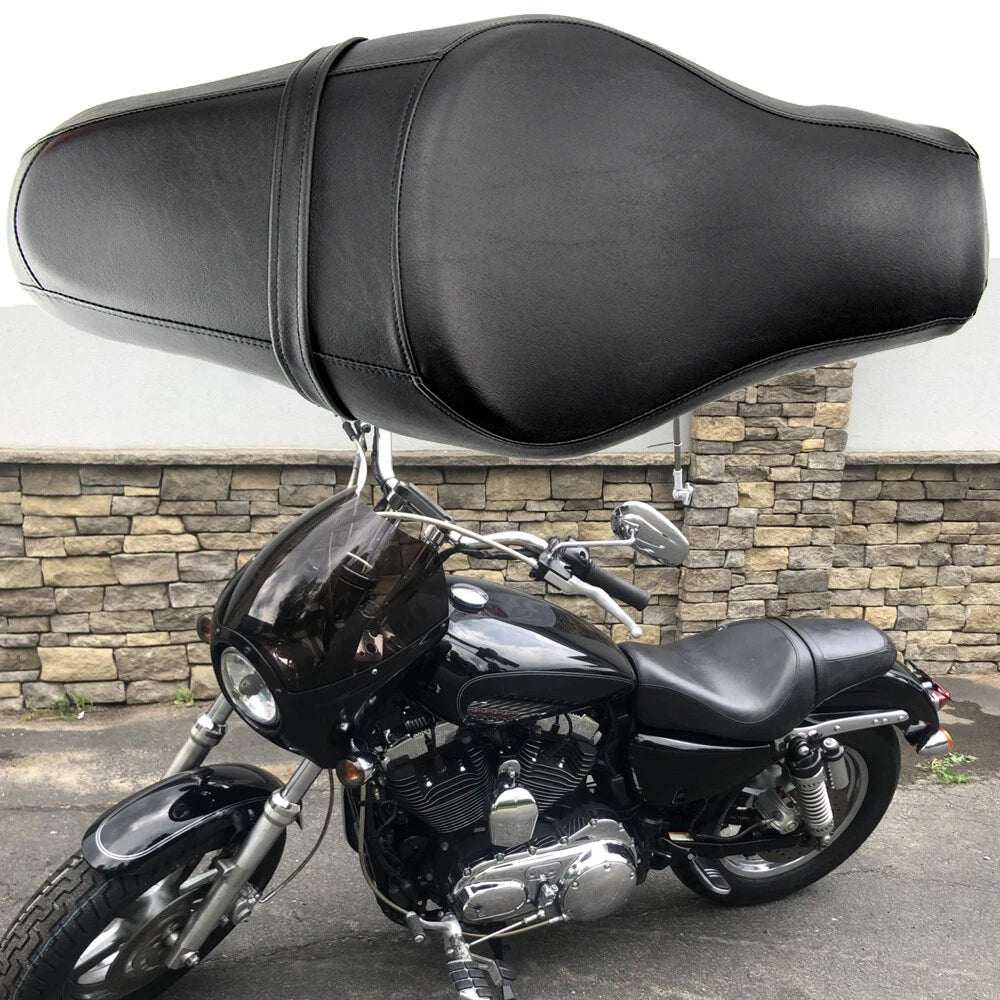 Two Up Seat Passenger Driver Saddle For Harley Sportster XL 883 1200 48 72 Iron