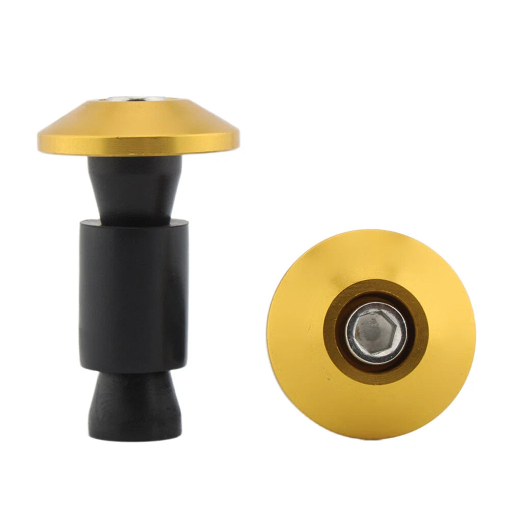 Motorcycle Dirt Bike 7/8'' 22MM Handle Bar End Handlebar Grips Cap Plugs Yellow