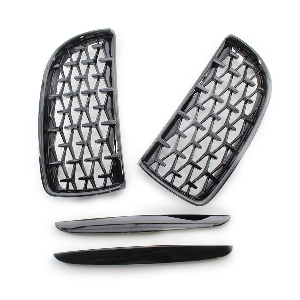 Diamond Black Front Kidney Grill Grille For BMW 3 Series E90 2005-2008 E91