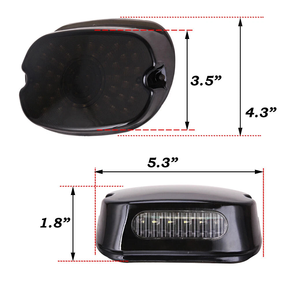 60LED Tail Brake Turn Lights Smoke Lens For Harley 91-10 Sportster Dyna Lay Down